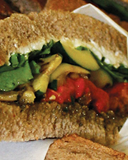 Leftover Beef, Roast Capsicum Salsa and Avocado Open Rye Sandwich