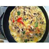 Chia Omelette with Mushroom, Tomato and Fetta