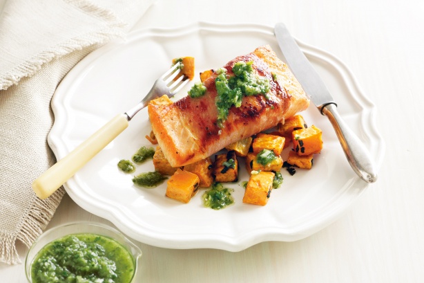 Ocean Trout with Quick Oven Baked Veg